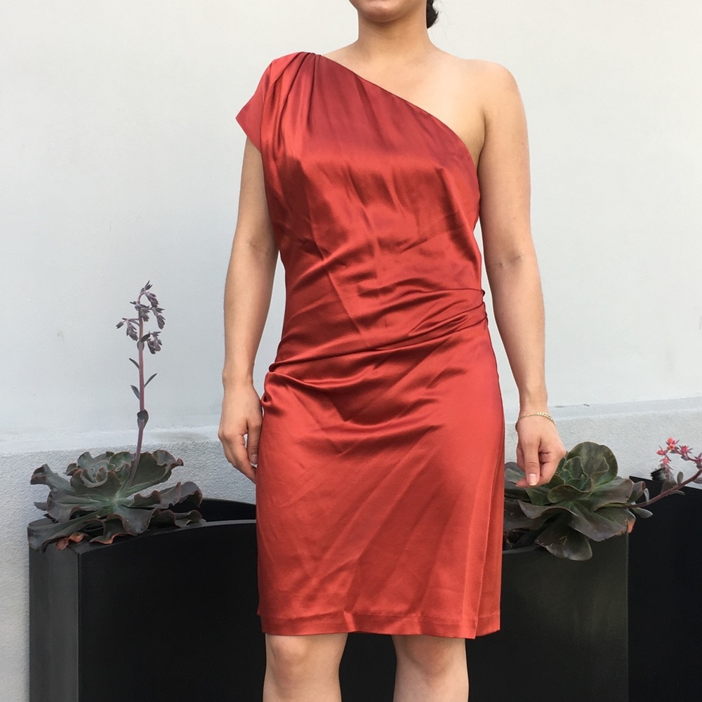 DVF “HAVA” One Shoulder Silk Dress